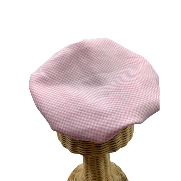 Bonnie Baby Hat Girls 18 Months Pink Gingham Check Embroidered Flowers Bow - Picture 4 of 8